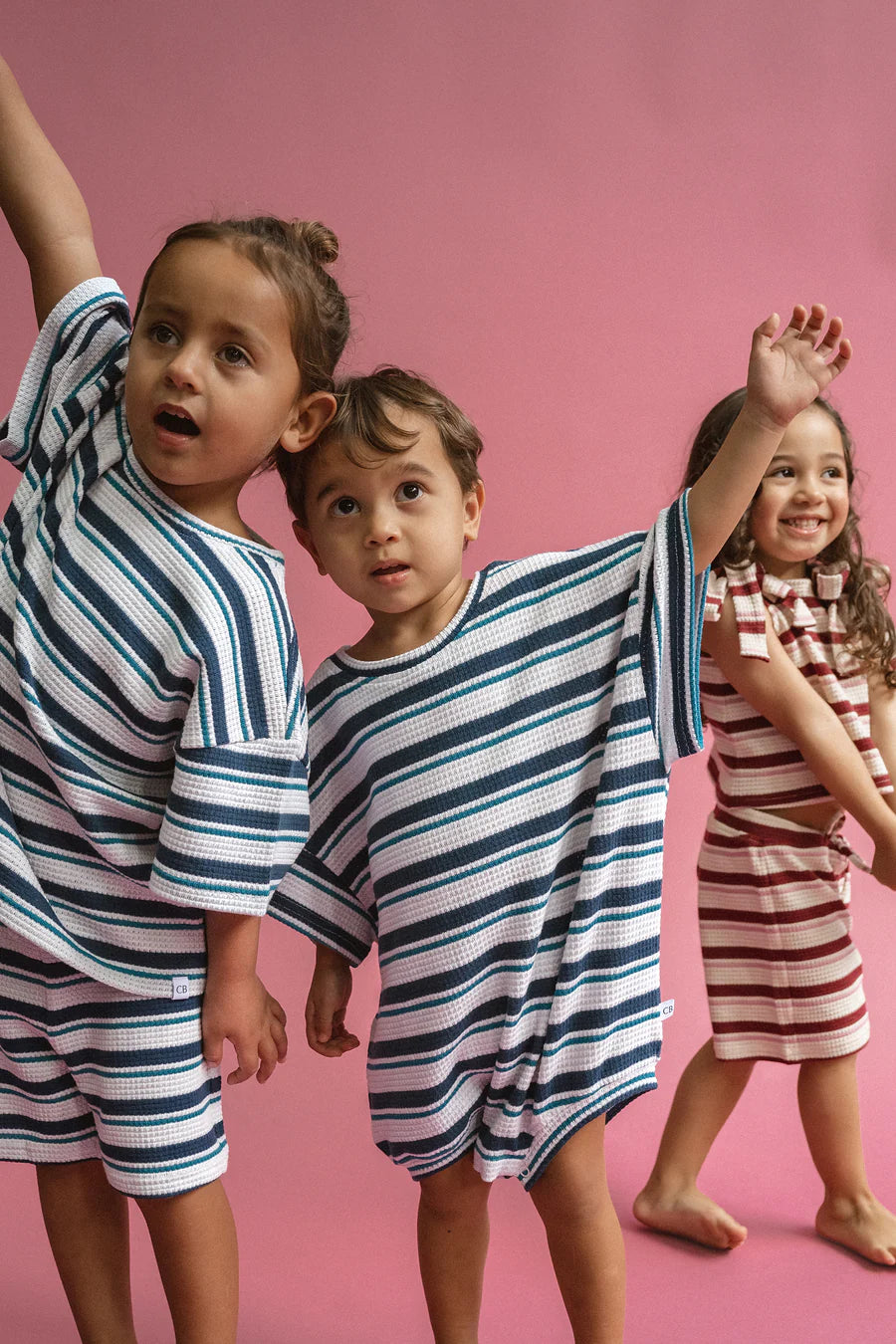 半袖ロンパース - Corfu Stripe Knitted Tshirt Romper