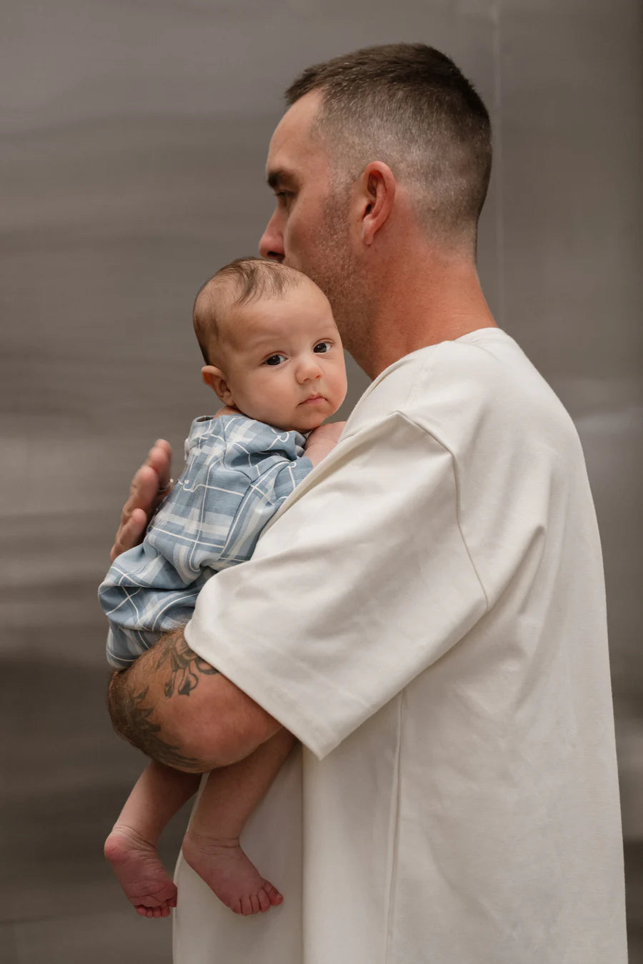 半袖ロンパース - Plaid T-Shirt Romper