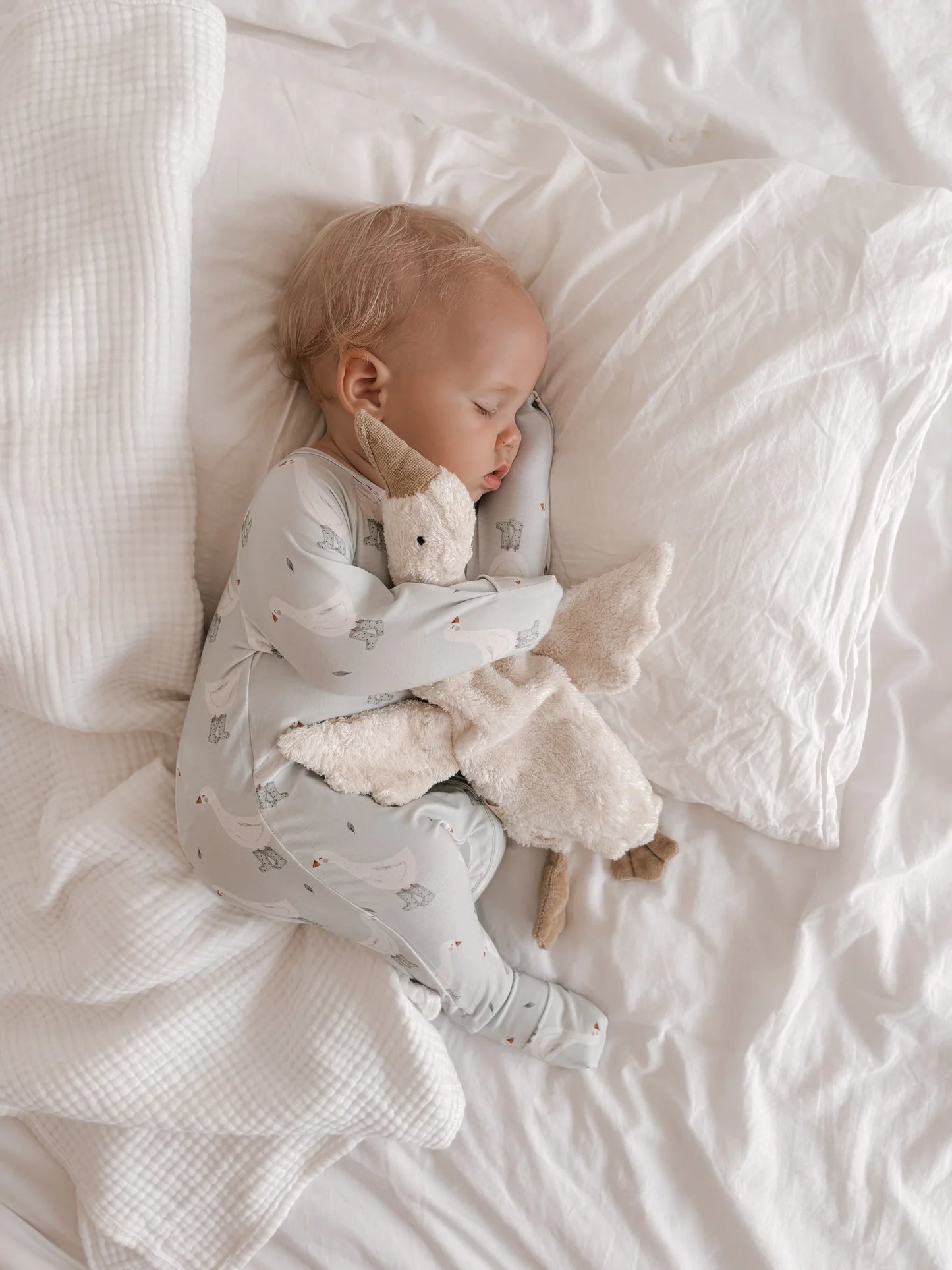 長袖ロンパース - Long Sleeve Bamboo Growsuit - Puddle Duck