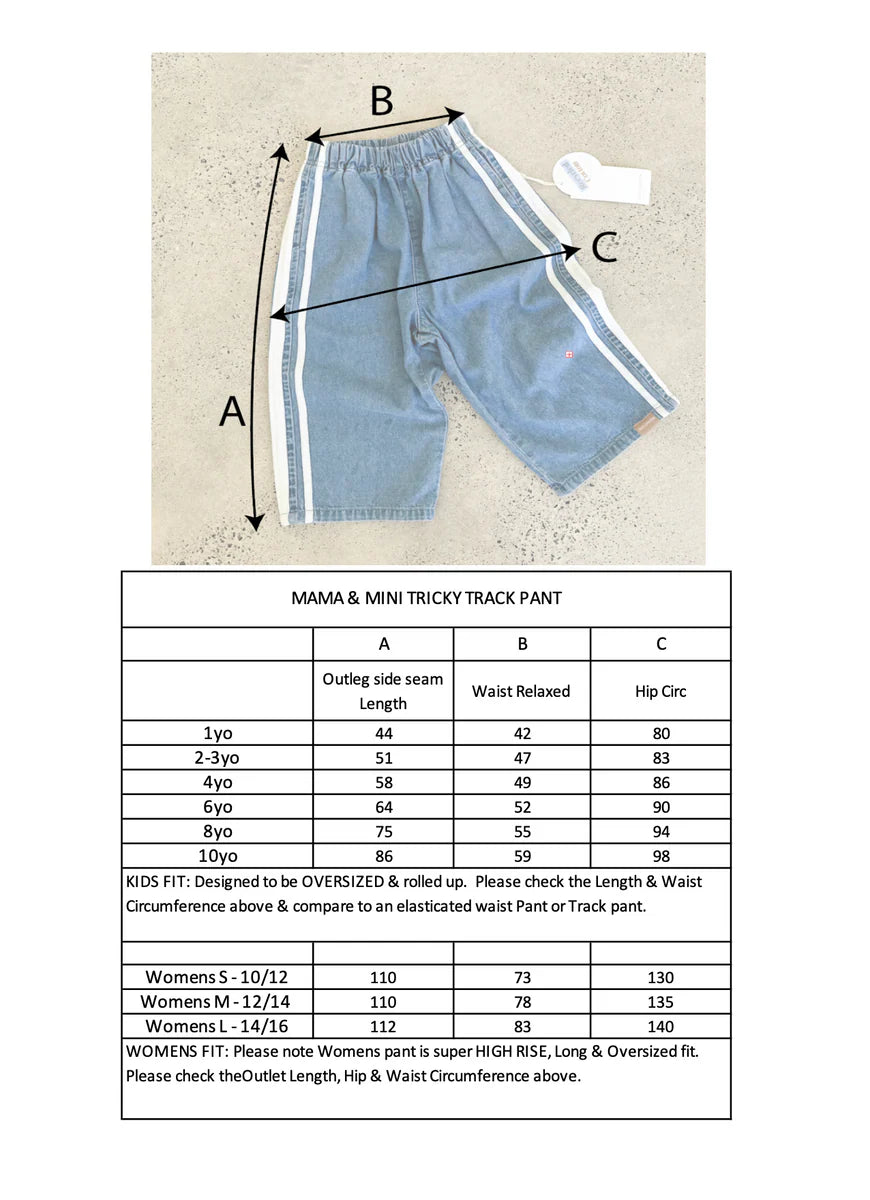 デニムパンツ - Tricky Track Pant - Denim Side Stripe