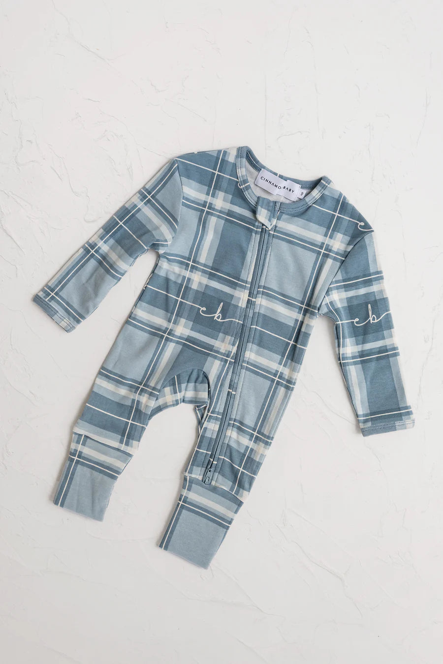 長袖ロンパース - Plaid Growsuit