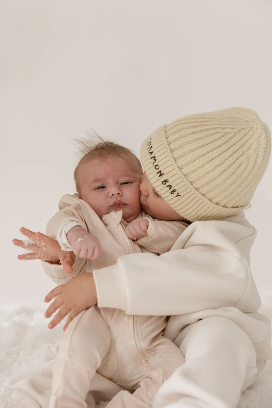 長袖ロンパース - Smiley Growsuit - Sand