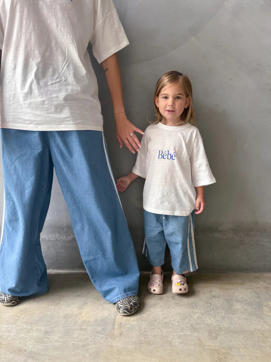 デニムパンツ - Tricky Track Pant - Denim Side Stripe