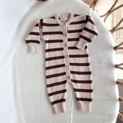 ニットロンパース - Cookie Long Sleeve Knit Romper