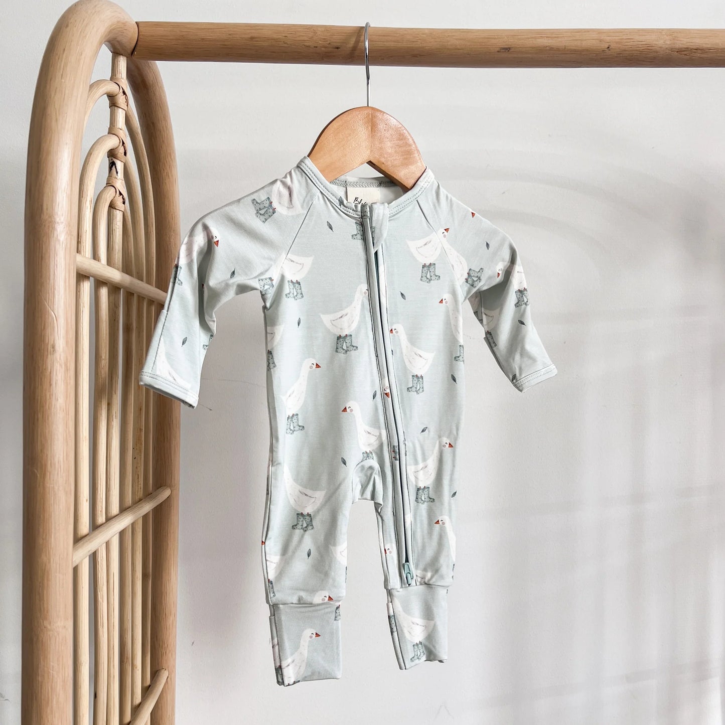 長袖ロンパース - Long Sleeve Bamboo Growsuit - Puddle Duck