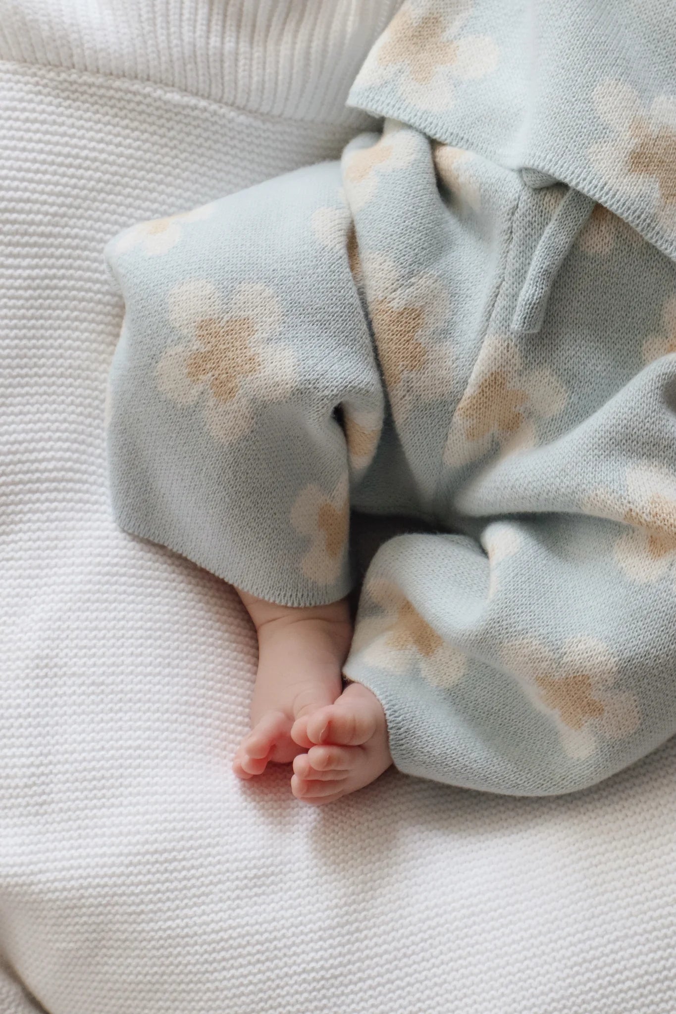 ニットセットアップ - Blue Daisy Knit Set - Long Sleeve