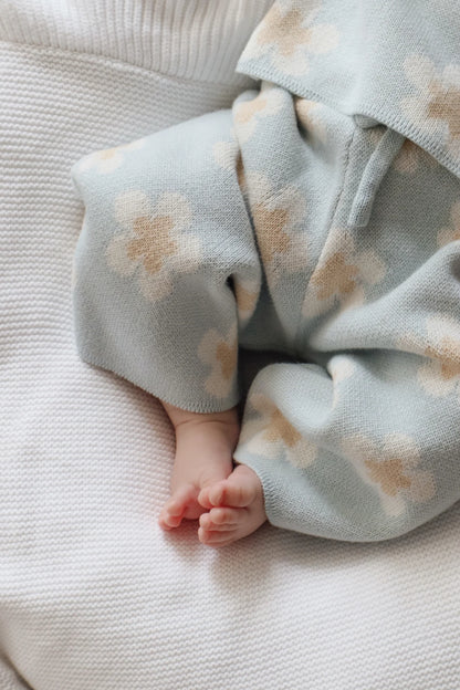 ニットセットアップ - Blue Daisy Knit Set - Long Sleeve